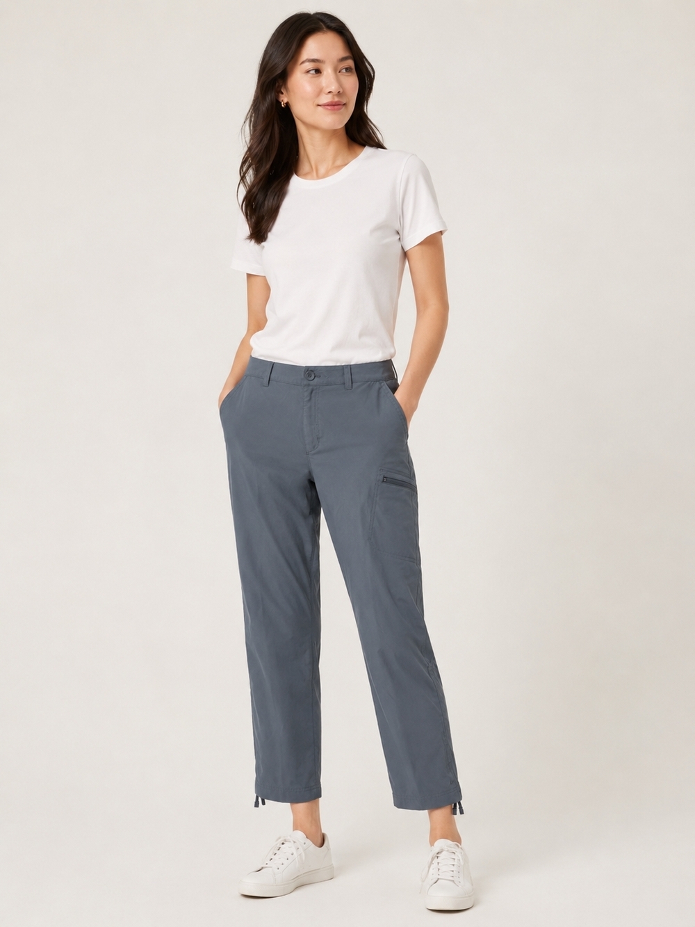 🔥Eddie Bauer Slate Blue Pull-Tie Cargo Pants